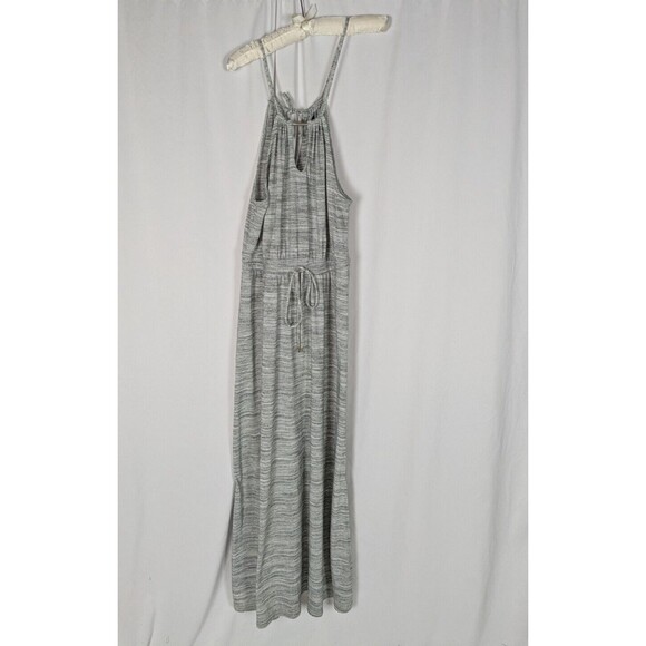 Banana Republic Dress M Women's Gray Marled Adjustable Straps Maxi Slits Cutout - Picture 1 of 11